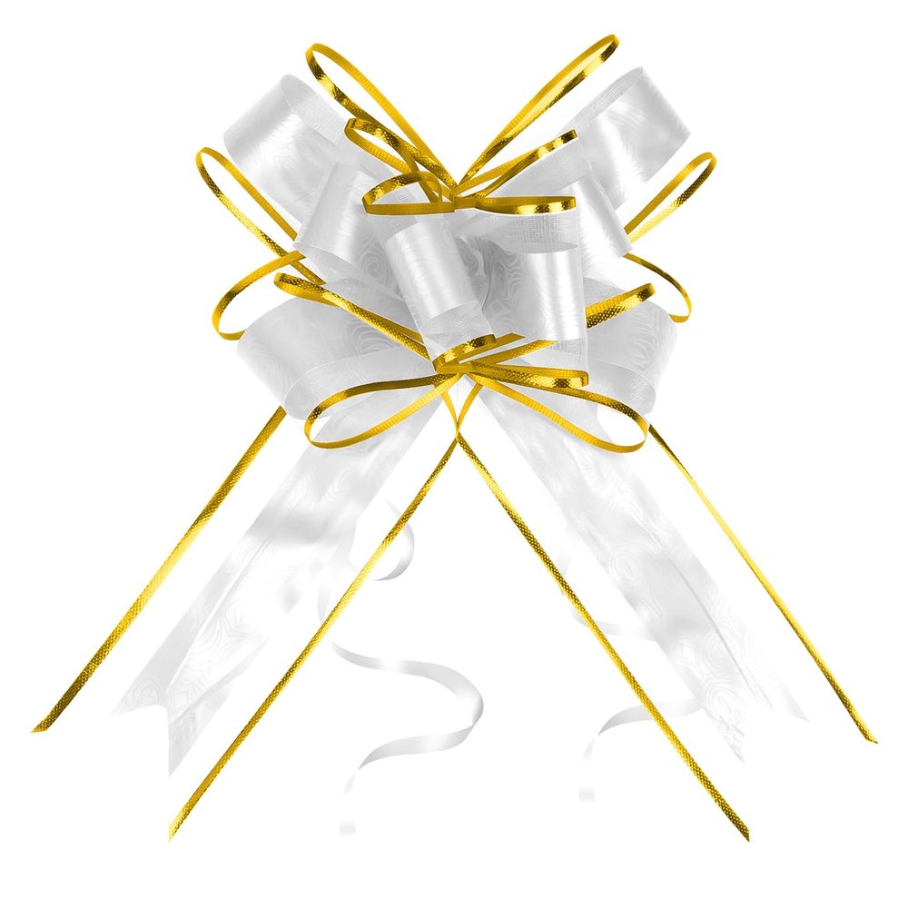 10 PCS 6-Inch Large Pull Bows for Gift Wrapping White Gift Bows Bulk with Instant Pull Design for Presents, Flower, Weddings, Christmas, Birthdays, Baby Showers & Car Decor