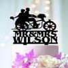 Bicycle Wedding Cake Topper, Cycling Couple Keepsake, Custom Bride and Groom Bike Decor, Travel Adventure Anniversary Engagement Gift view 1