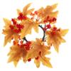 Cabilock Decorative Fall Maple Leaves Candle Wreath for Thanksgiving Day Table Centerpiece Lifelike Artificial Leaf Arrangement for Home Party and Autumn Decor view 1