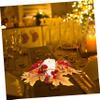 Cabilock Decorative Fall Maple Leaves Candle Wreath for Thanksgiving Day Table Centerpiece Lifelike Artificial Leaf Arrangement for Home Party and Autumn Decor view 4