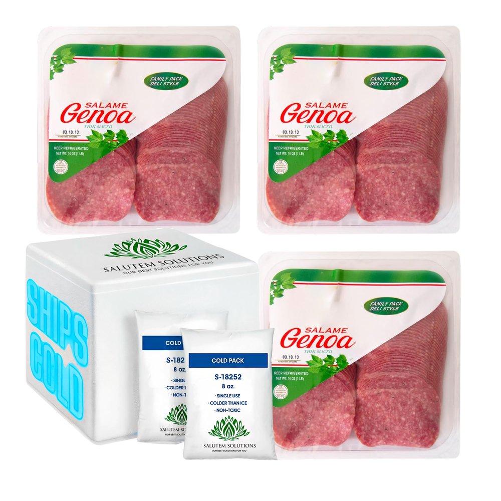 Salutem Vita - Genoa Salami Authentic Italian Flavor, 16 oz - Pack of 3