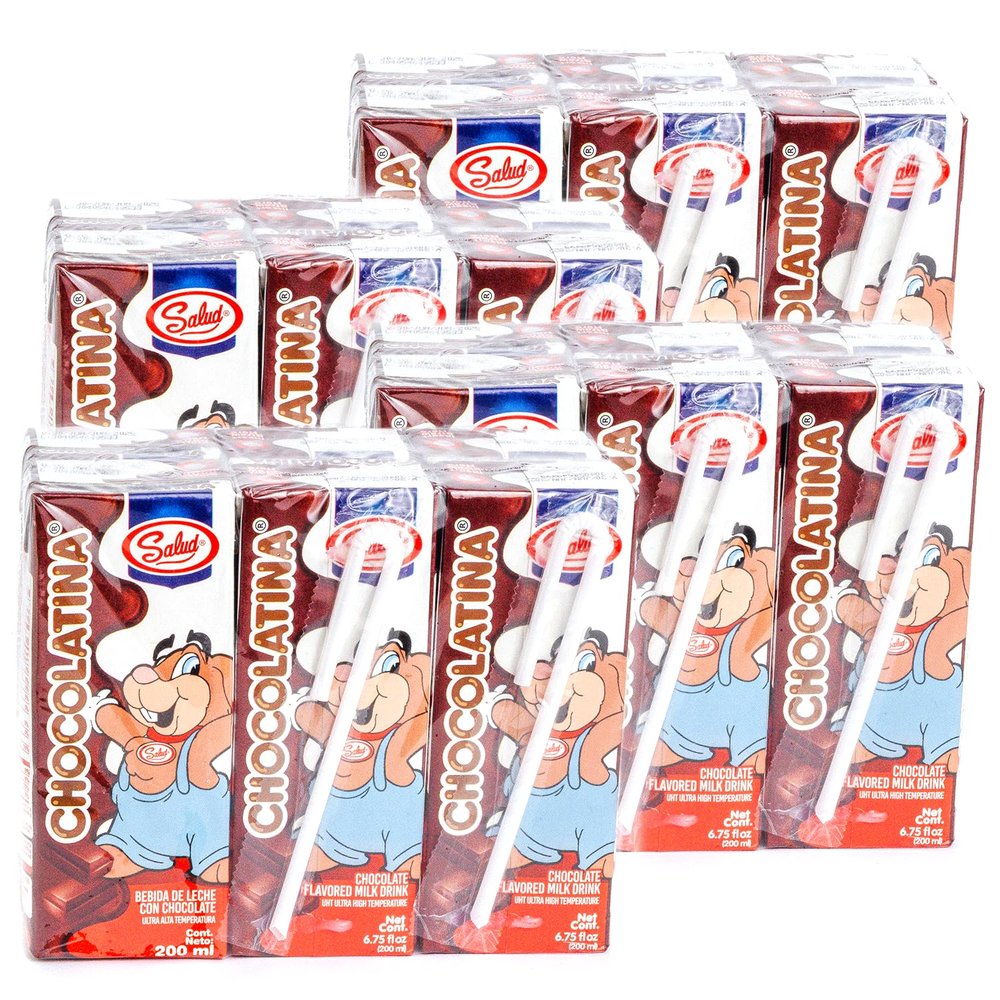 Salud Chocolate Milk Boxes Made with Real Chocolate & Skim Milk - 4g Protein, Calcium & Vitamin A, Leche con Cocoa - Perfect for Lunchboxes - 6.75 oz each, (24 Pack)
