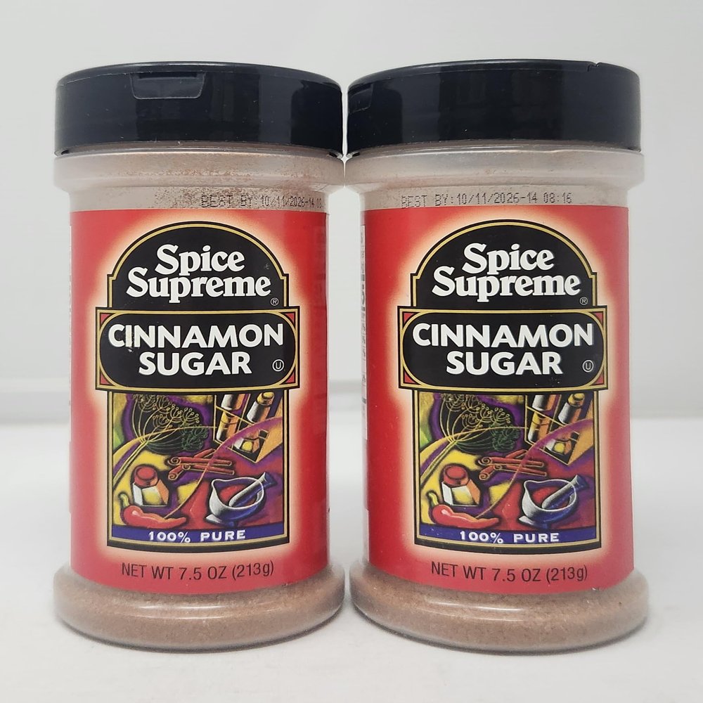 2 pack of Seasoning Herbs and Spices You Choose Your Flavor by Spice Supreme (7.5oz, Cinnamon Sugar)