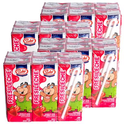 Salud Strawberry Milk Boxes Made with Real Strawberry & Whole Milk - 4g Protein, Calcium & Vitamin A, Leche Fresa - Perfect for Lunchboxes - 6.75 oz each, (24 Pack)