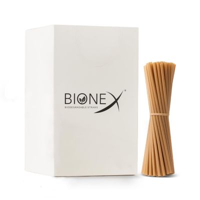 Bionex 8-inch Sugarcane Straws, 2000 Count Unwrapped Drinking Straws, Plastic and Paper Straw Alternative, US-Manufactured (Pack of 1, 2000 Count per Pack)
