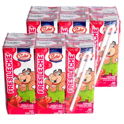 Salud Strawberry Milk Boxes Made with Real Strawberry & Whole Milk - 4g Protein, Calcium & Vitamin A, Leche Fresa - Perfect for Lunchboxes - 6.75 oz each, (12 Pack)