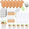 6 Sets Baby Shower Prizes for Game Winners 44 Pcs Bamboo Cheese Board Knife Fork Towel Artificial Eucalyptus Stems with Cards and Gift Bags for Guests Baby Shower Bridal Birthday Party(Cloth) view 1