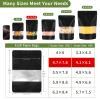 100Pcs 5x8 Inch Smell Proof Bags Stand Up Pouches Resealable Mylar Bags with Window and Zipper Food Storage Coffee Snacks Baked Food Packaging for Small Business (Black) view 2
