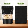 100Pcs 5x8 Inch Smell Proof Bags Stand Up Pouches Resealable Mylar Bags with Window and Zipper Food Storage Coffee Snacks Baked Food Packaging for Small Business (Black) view 3