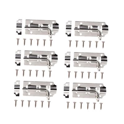 EUVAROMEX 12pcs Door Safety Bolt Door Locks Cabinet Locks for Door Reinforcement Lock Latches Handles Door Knobs Gate Latch Sliding Door Lock Hanger Gate Lock Door Safety Lock Silver/4777