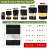 100Pcs 6x9 Inch Smell Proof Bags Stand Up Pouches Resealable Mylar Clear Bags with Window and Zipper Food Storage Coffee Snacks Baked Food Packaging for Small Business (Black) view 2