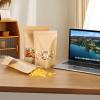 100 Pcs 5x8 Inch Kraft Paper Bags with Transparent Window, Stand Up Pouches,Smell Proof Bags,Resealable Bags for Small Business, Zipper Food Storage,for Packaging Snacks Cookies Candy view 3