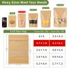 100 Pcs 5x8 Inch Kraft Paper Bags with Transparent Window, Stand Up Pouches,Smell Proof Bags,Resealable Bags for Small Business, Zipper Food Storage,for Packaging Snacks Cookies Candy view 4