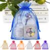 ANZNKU 100 Pack Organza Bags 6x9 Inch, Jewelry Pouches Mesh Bag Drawstring Large Organza Gift Bags for Easter Baby Shower, Party Favors(Royal Blue) view 1