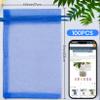 ANZNKU 100 Pack Organza Bags 6x9 Inch, Jewelry Pouches Mesh Bag Drawstring Large Organza Gift Bags for Easter Baby Shower, Party Favors(Royal Blue) view 2