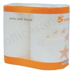 5 Star Facilities Toilet Paper Rolls, 1-Ply, 120 x 96, White, 10 Pack