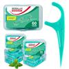 300 Count Mint Floss Picks Dental Flossers with 5 Travel Cases, Helps Prevent Cavities, Remove Plaque & Freshen Breath Premium Toothpicks for Family view 1