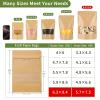 100 Pcs 6x9 Inch Kraft Paper Bags with Transparent Window, Stand Up Pouches,Smell Proof Bags,Resealable Bags for Small Business, Zipper Food Storage,for Packaging Snacks Cookies Candy view 3