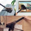 2pcs Feather Duster, Retractable Handle Fluffy and Natural Feather Duster Intrior/Extrior Cleaner for Blinds, Kitchen, Keyboard, Office Cleaning Supplies(Color:Black) view 2