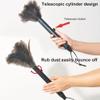 2pcs Feather Duster, Retractable Handle Fluffy and Natural Feather Duster Intrior/Extrior Cleaner for Blinds, Kitchen, Keyboard, Office Cleaning Supplies(Color:Black) view 4