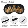 Gold Queen Bee Crown Travel Eye Mask Blackout Eye Mask for Sleeping Airplane Eyemask with Adjustable Strap Sleep Masks for Women Men Soft Night Blindfold Eyemask view 3