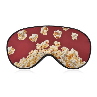 Popcorn Travel Eye Mask Blackout Eye Mask for Sleeping Airplane Eyemask with Adjustable Strap Sleep Masks for Women Men Soft Night Blindfold Eyemask