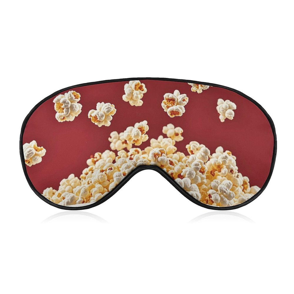 Popcorn Travel Eye Mask Blackout Eye Mask for Sleeping Airplane Eyemask with Adjustable Strap Sleep Masks for Women Men Soft Night Blindfold Eyemask