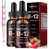 (2 Pack) Vitamin B12 liquid Drops, B12 vitamins 5000 mcg, Vitamin B Complex Supplement with Methylcobalamin B12 Sublingual, Vitamin B6, Folate for Energy, Brain, Heart Health, Vegan Strawberry Flavor view 1