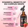 (2 Pack) Vitamin B12 liquid Drops, B12 vitamins 5000 mcg, Vitamin B Complex Supplement with Methylcobalamin B12 Sublingual, Vitamin B6, Folate for Energy, Brain, Heart Health, Vegan Strawberry Flavor view 2