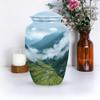 KARYLIZ Nature Mountain Urn - Misty Sky Blue & Green Memorial Urn - Cremation Urns for Human Ashes Large - Funeral & Burial Urns for Male & Female - 10 Inch view 4