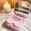 CADEVED Contact Lens Case Kit with Cleaner Washer, Contact Lenses Applicator Removal Tool Kit with Mirror Solution Bottle for Daily and Outdoor Use(Pink) view 4