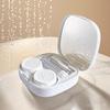 CADEVED Contact Lens Case Kit with Cleaner Washer, Contact Lenses Applicator Removal Tool Kit with Mirror Solution Bottle for Daily and Outdoor Use(White) view 4