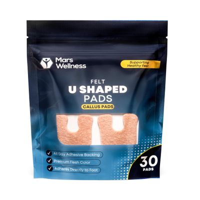 U-Shaped Callus Pads for Feet, 1/4" Thick - Horseshoe Pads, Callus Cushions