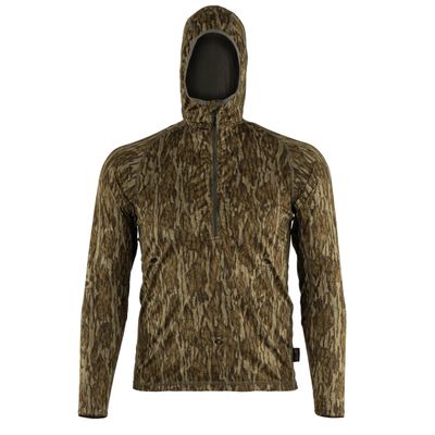 Insect Shield ElimiTick Lightweight AeroFlex Half Zip 4 Way Stretch Long Sleeve Shirt (Small, Mosy Oak New Bottomland)