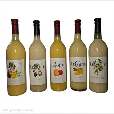 Cremas Haiti Bundle of 5 Haitian Cremas - Coconut, Pineapple, Passion Fruit, Mango, Soursop Flavors