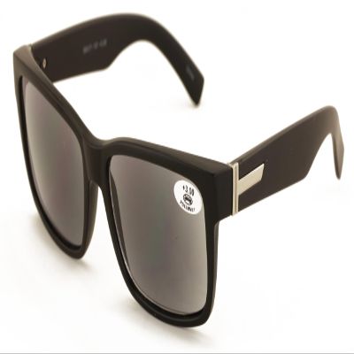 V.W.E. Large Men Tinted Square Reading Sunglasses - UV400 Protection Full Lens Reader ZT112 (Black/Black, 1.25, x)