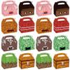 16 Pcs Pixel Theme Gift Box Bags, Pixel Miner Party Favors Decorations Gift Boxes Sandbox Family Goodie Paper Treat Boxes Pixel Party Supplies for Birthday view 1