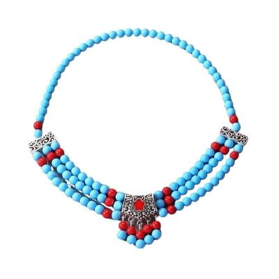 EUVAROMEX Bohemian Tibetan Style Retro Headdress Ethnic Forehead Chain for Festivals and Photos/270