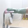 TTOBHF 3 Pairs Rubber Gloves for Dish Washing Long Thick Cleaning Gloves Reuseable Dish Gloves for Kitchen(Green,3 Pairs_L) view 2
