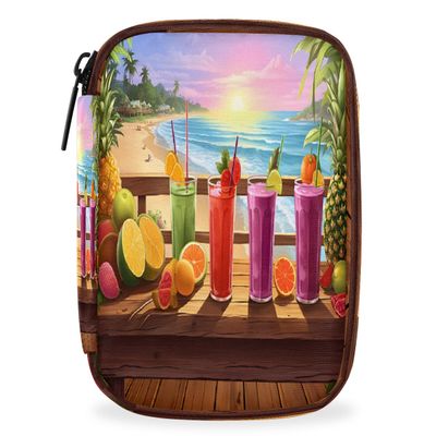 Pill Organizer Box Beach Drinks Fruit 7-Day Weekly Medicine Pill Case Travel Pill Container Portable Pill Holder Storage Purse Bag Small Compact Size for Vitamin Supplement Birth Control