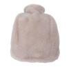 Plush Hot Water Bottle with Soft Plush Cover 2000ml AntiScald Double Hand Insert Hot Water Bag for Hands and Neck Dark Gray Ideal for Cozy Nights and Relaxation (Light Coffee) view 2