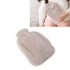 Plush Hot Water Bottle with Soft Plush Cover 2000ml AntiScald Double Hand Insert Hot Water Bag for Hands and Neck Dark Gray Ideal for Cozy Nights and Relaxation (Light Coffee) view 3