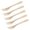 100 Pieces Disposable Bamboo 2 Prong Forks 2 Tines Bamboo Forks Individually Packaged Appetizer Fork Cocktail Picks Fruit Fork for Fruit Snack, 4.2" view 1