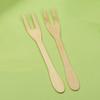 100 Pieces Disposable Bamboo 2 Prong Forks 2 Tines Bamboo Forks Individually Packaged Appetizer Fork Cocktail Picks Fruit Fork for Fruit Snack, 4.2" view 4