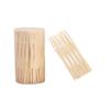 100 Pieces Mini Disposable Bamboo 2 Prong Forks 2 Tines Bamboo Forks Appetizer Fork Cocktail Picks Fruit Fork for Fruit Snack, 3.5" view 1