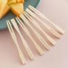 100 Pieces Mini Disposable Bamboo 2 Prong Forks 2 Tines Bamboo Forks Appetizer Fork Cocktail Picks Fruit Fork for Fruit Snack, 3.5" view 2