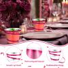 Gejoy 24 Pcs 9 oz Rimmed Swirl Plastic Cup, Hot Pink, Classic view 2
