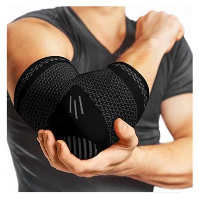 HDNSAUD 1PCS Elastic Elbow Brace Arm Sport Support Elbow Sport Safety Breathable Arm Sleeve Elbow Pads Compression(1PC black,M)