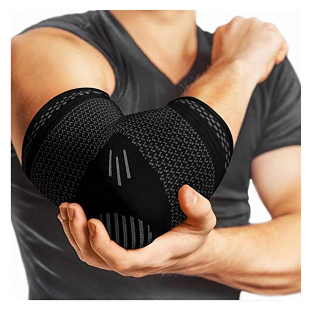 HDNSAUD 1PCS Elastic Elbow Brace Arm Sport Support Elbow Sport Safety Breathable Arm Sleeve Elbow Pads Compression(1PC black,M)