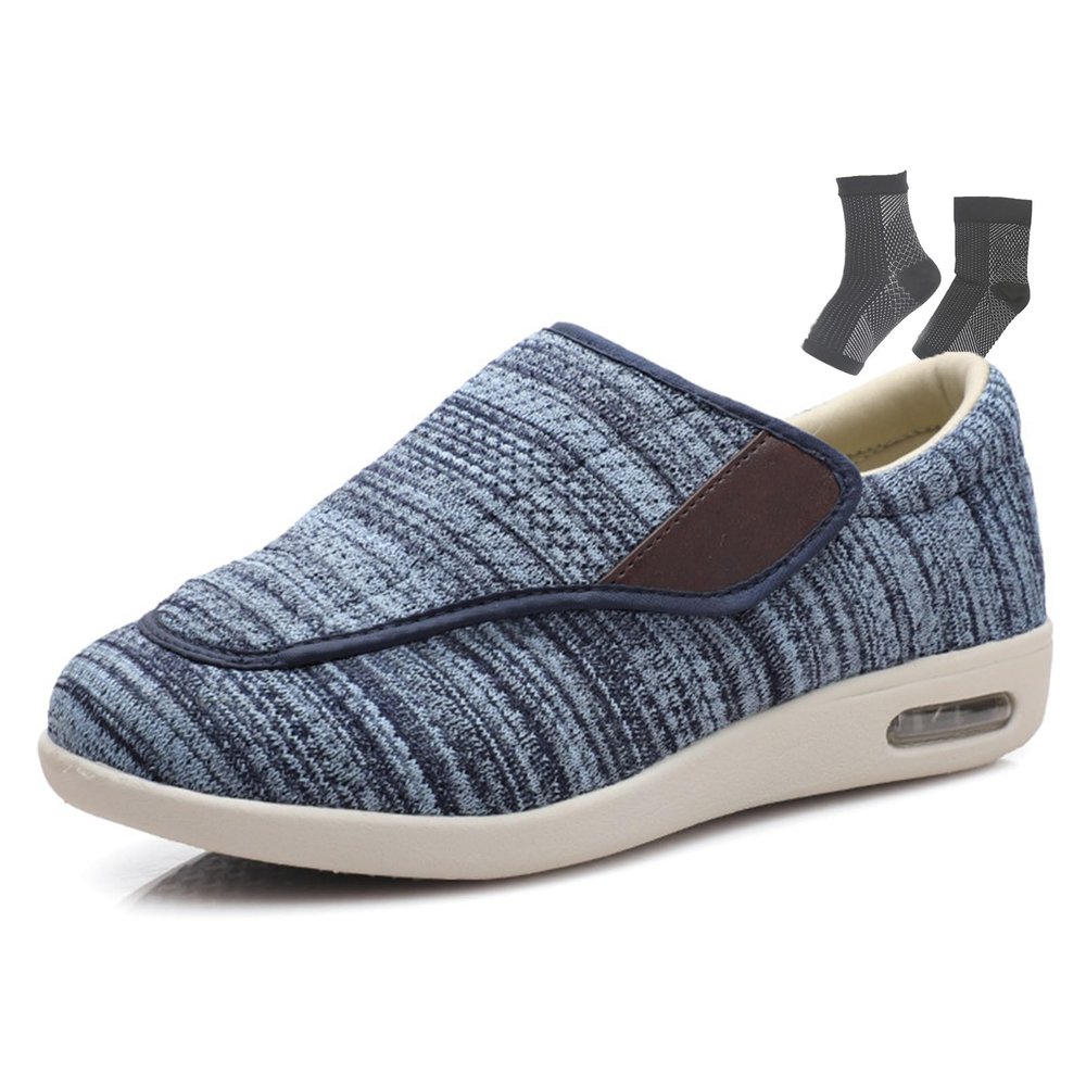 LFFTBK Diabetic Shoes Extra Wide Suitable for Foot Pain Elderly with Neuropathy(Blue,10US)